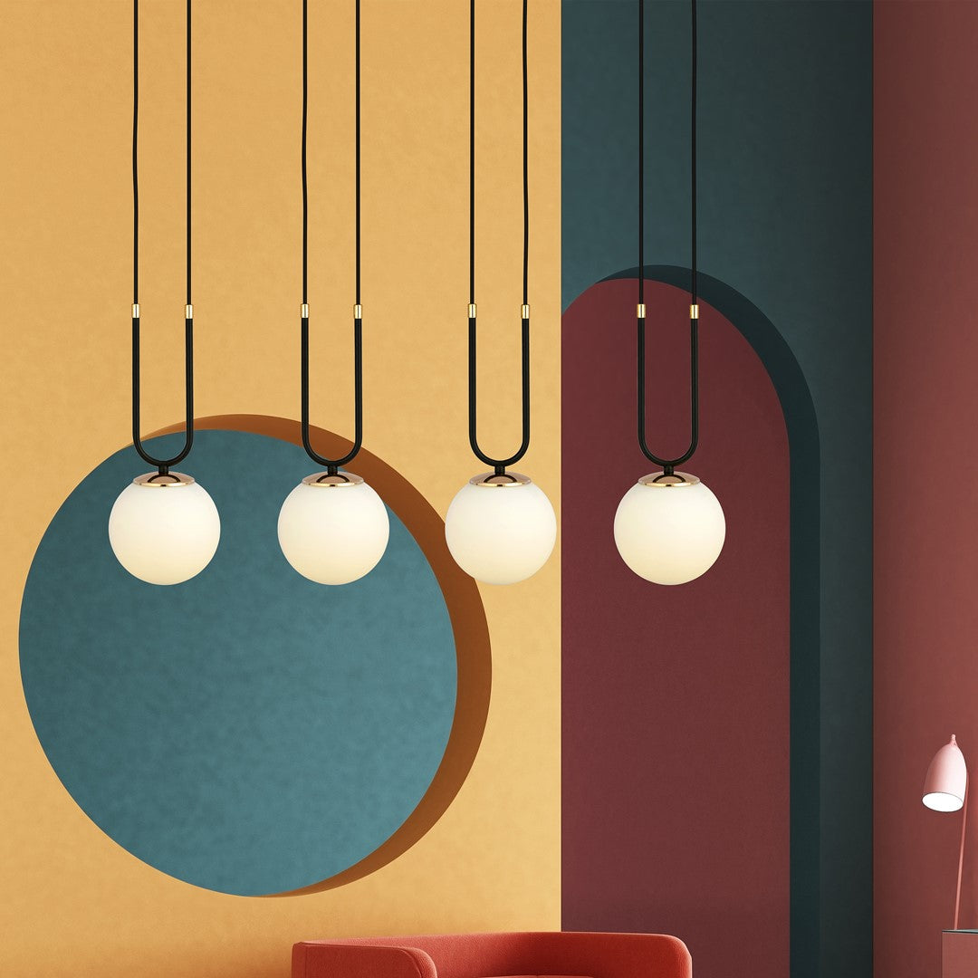 Loftlampe GLAM 4 - Sort / Hvid / Guld - Nordic Unique