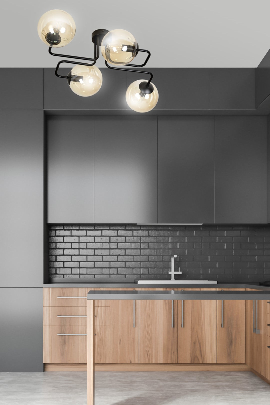 Loftlampe BRENDI 4 - Sort / Rav - Nordic Unique