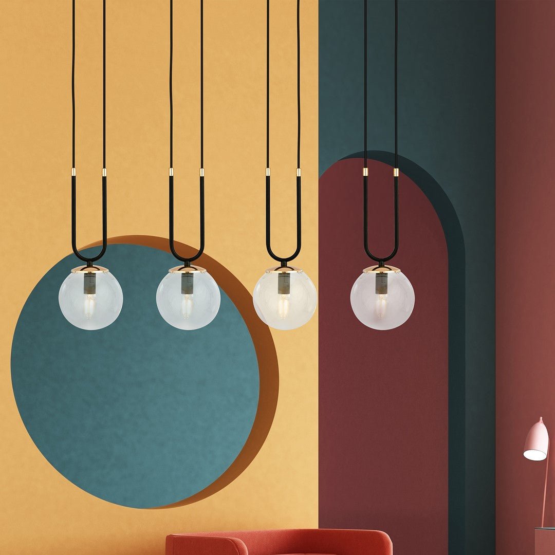 Loftlampe GLAM 4 Gennemsigtig - Sort / Guld - Nordic Unique