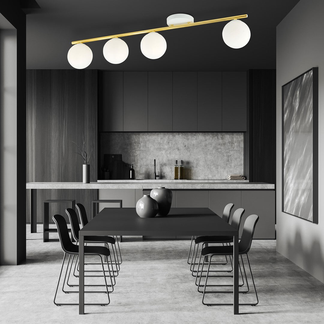 Loftlampe MONZA 4 - Hvid / Guld - Nordic Unique