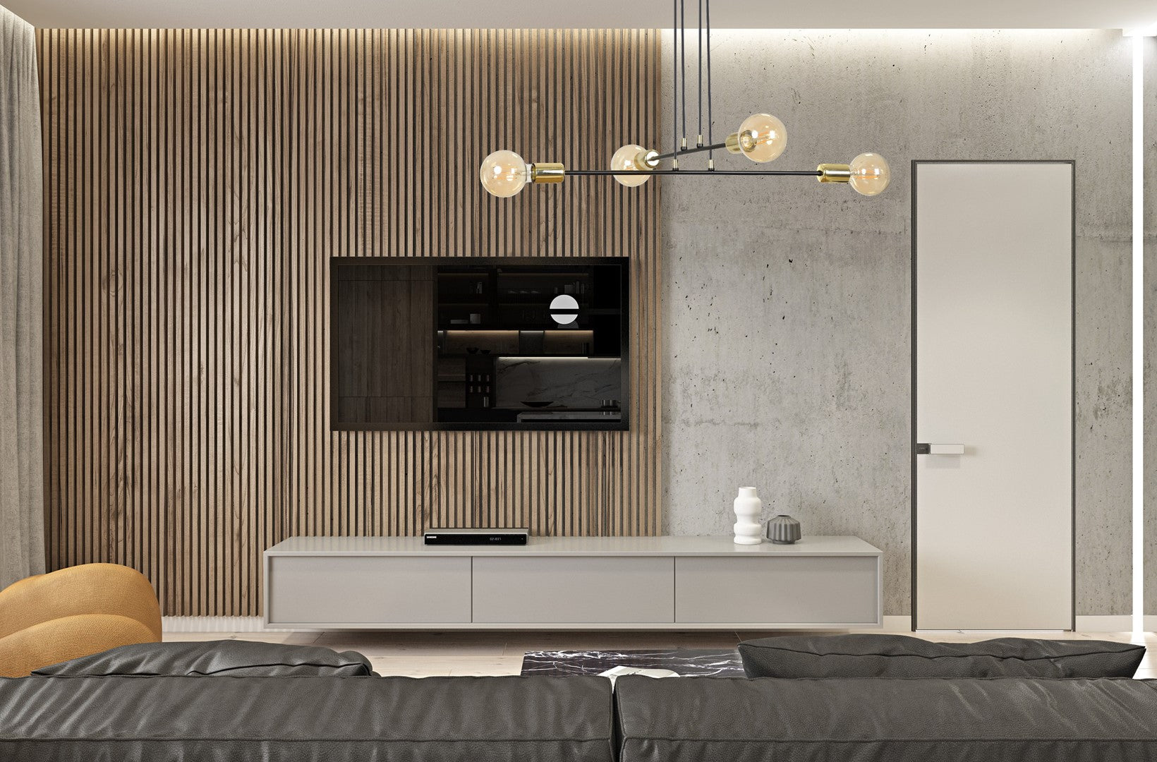 Loftlampe VESIO 4 - Sort / Guld / Rav - Nordic Unique