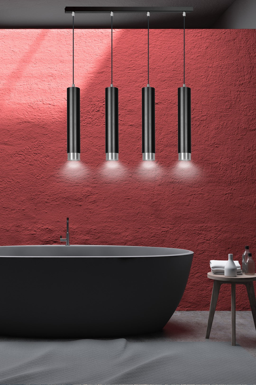 Loftlampe KIBO 4 - Sort / Krom - Nordic Unique