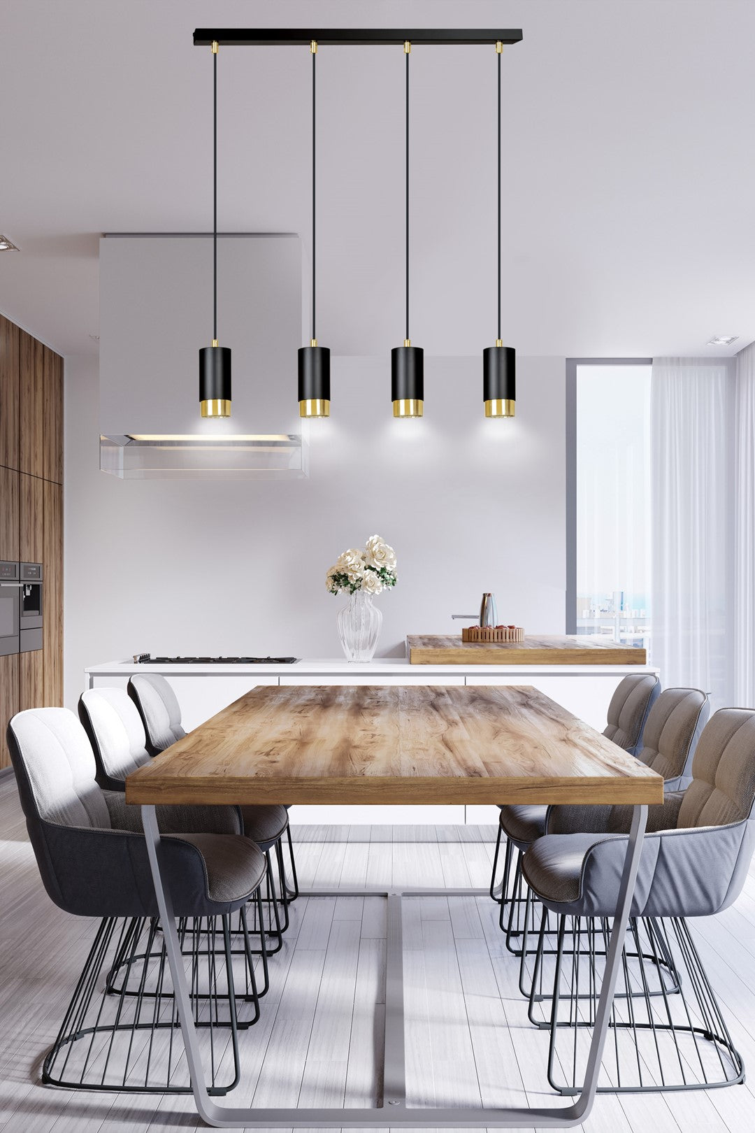 Loftlampe FUMIKO 4 - Sort / Guld - Nordic Unique