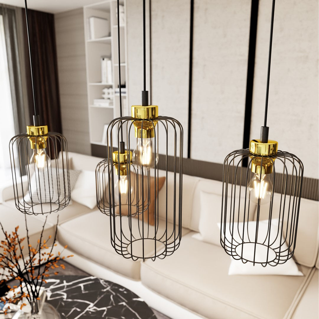 Loftlampe VANDER 4 - Sort / Guld - Nordic Unique
