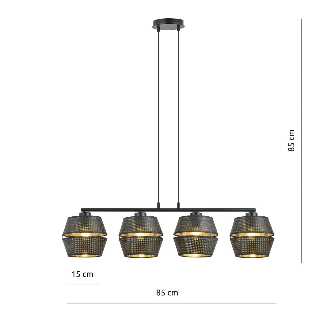 Loftlampe MALIA 4 - Sort / Guld - Nordic Unique