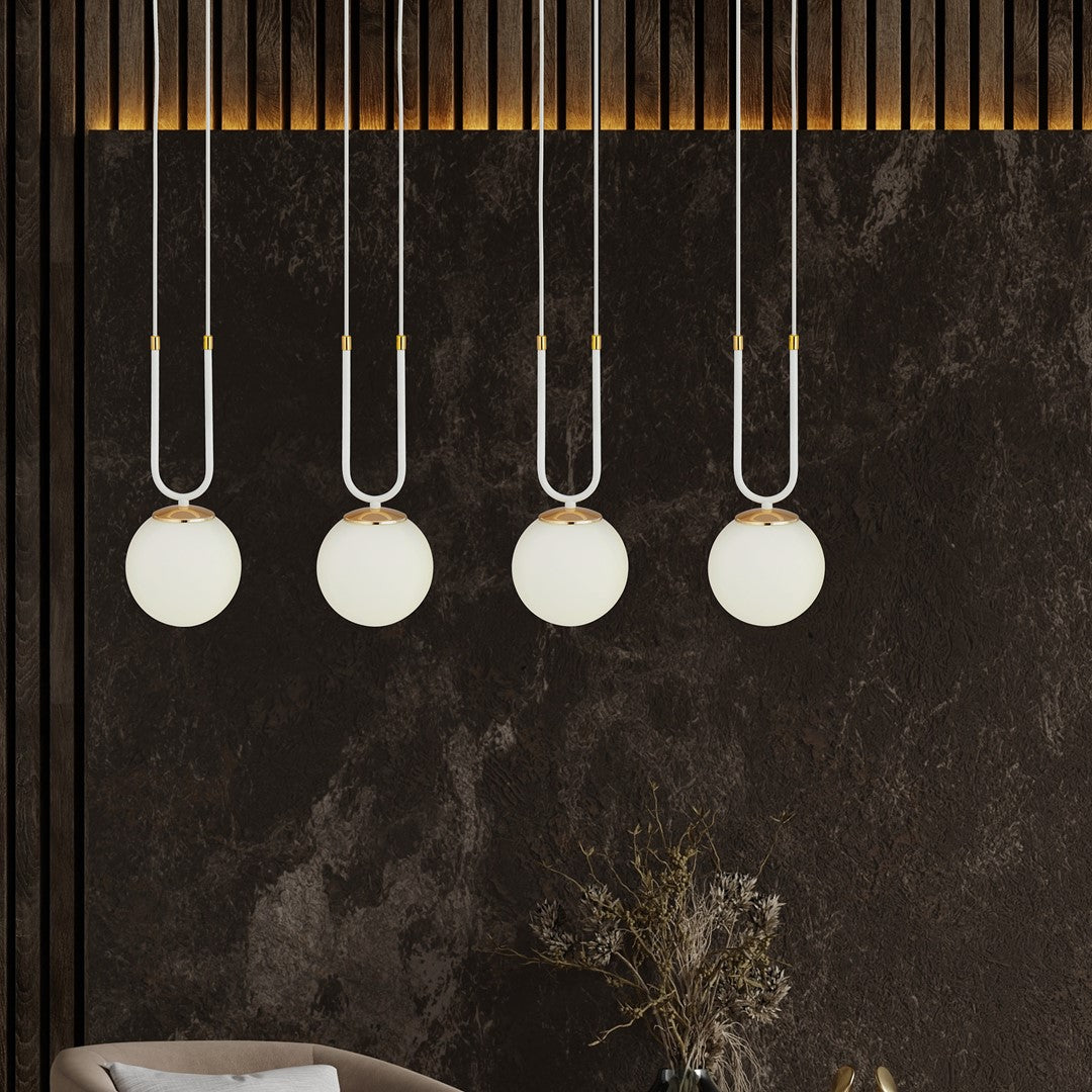 Loftlampe GLAM 4 - Hvid / Guld - Nordic Unique