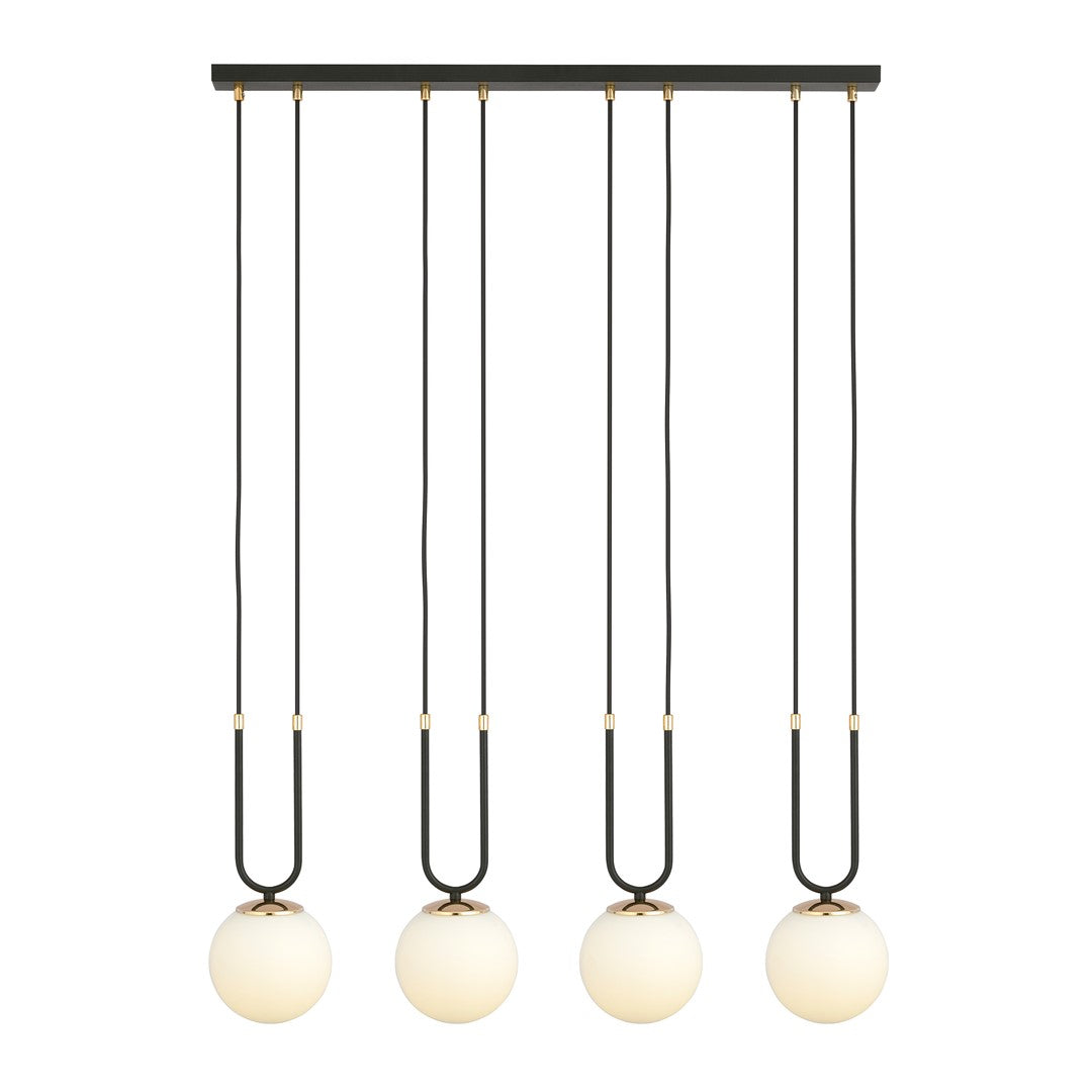 Loftlampe GLAM 4 - Sort / Hvid / Guld - Nordic Unique