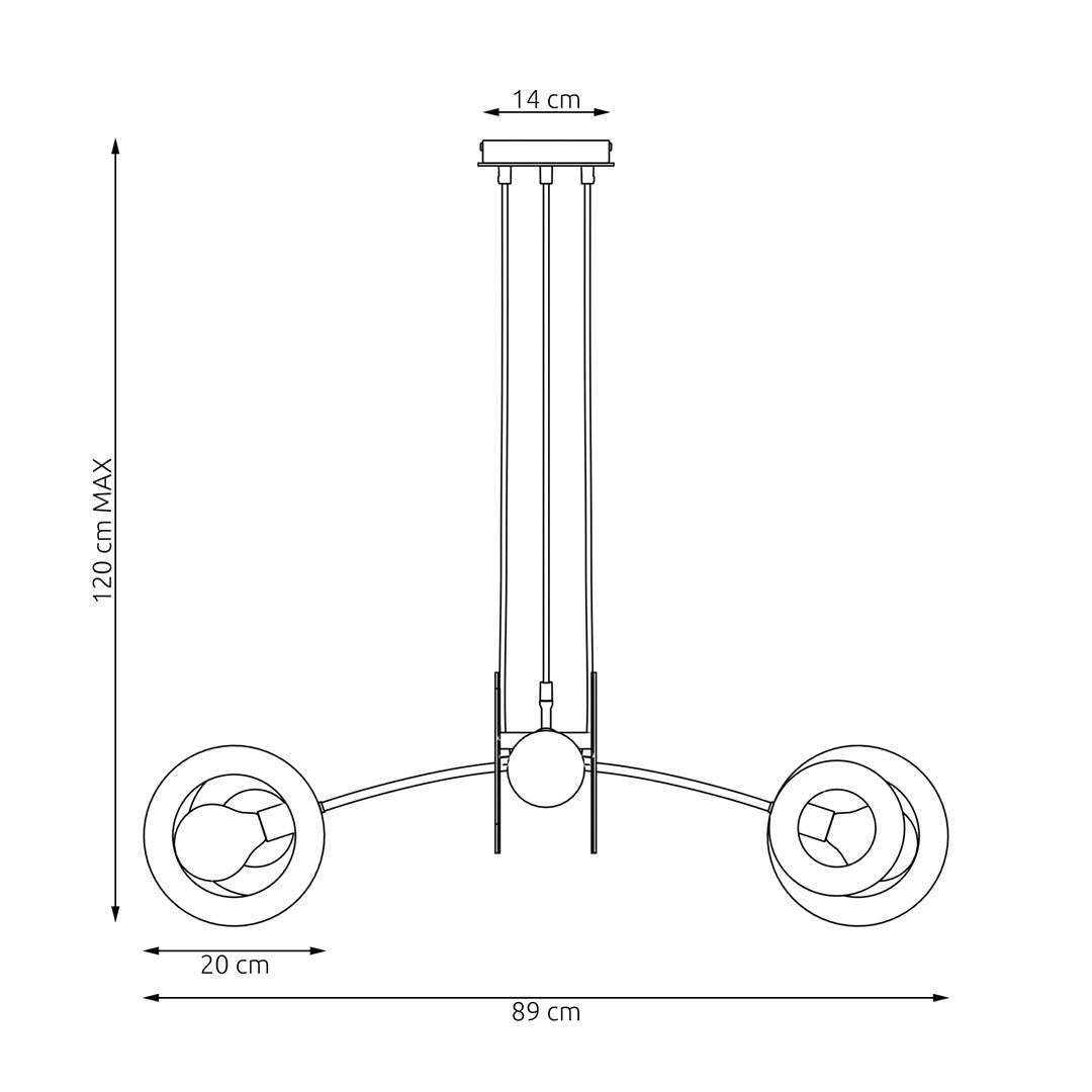 Loftlampe SKIVA 4 - Hvid / Træ - Nordic Unique