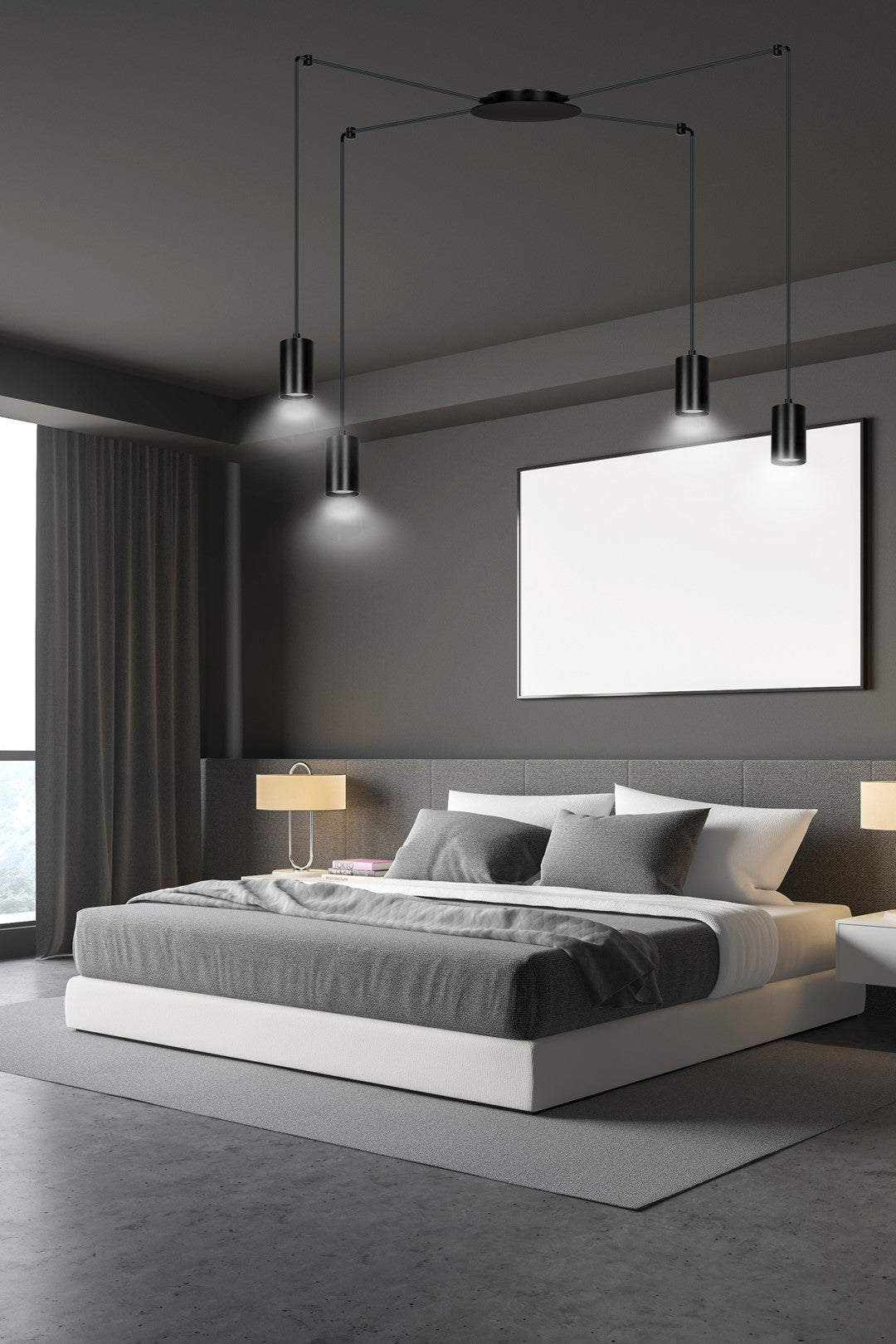 Loftlampe TRAKER 4 - Sort - Nordic Unique