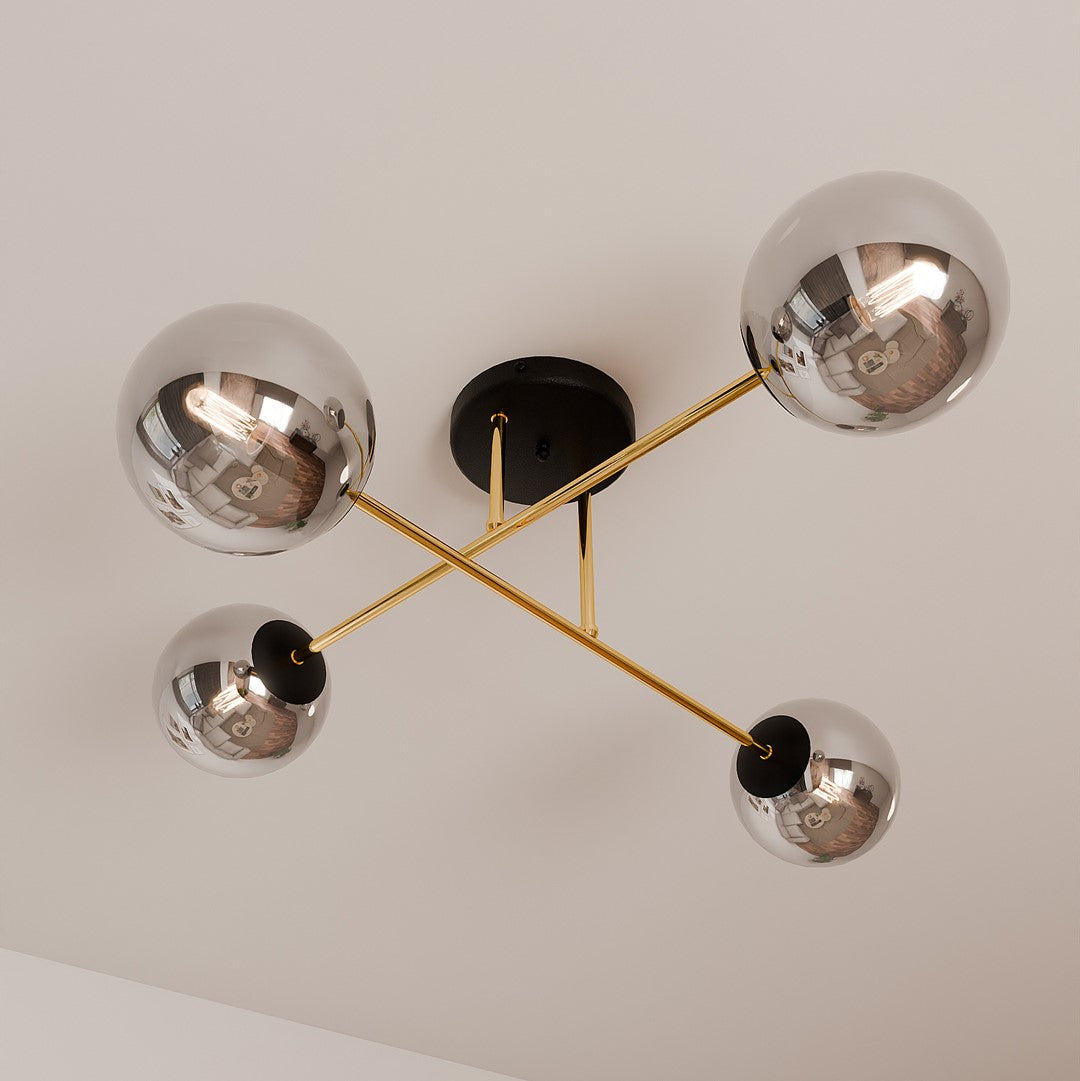 Loftlampe MAGNUM 4 - Sort / Grafit / Guld - Nordic Unique