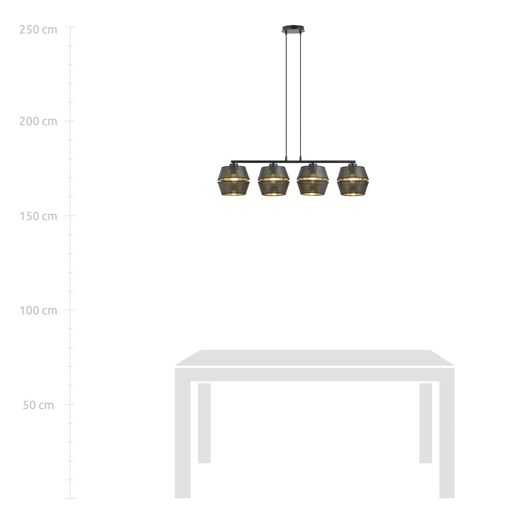 Loftlampe MALIA 4 - Sort / Guld - Nordic Unique