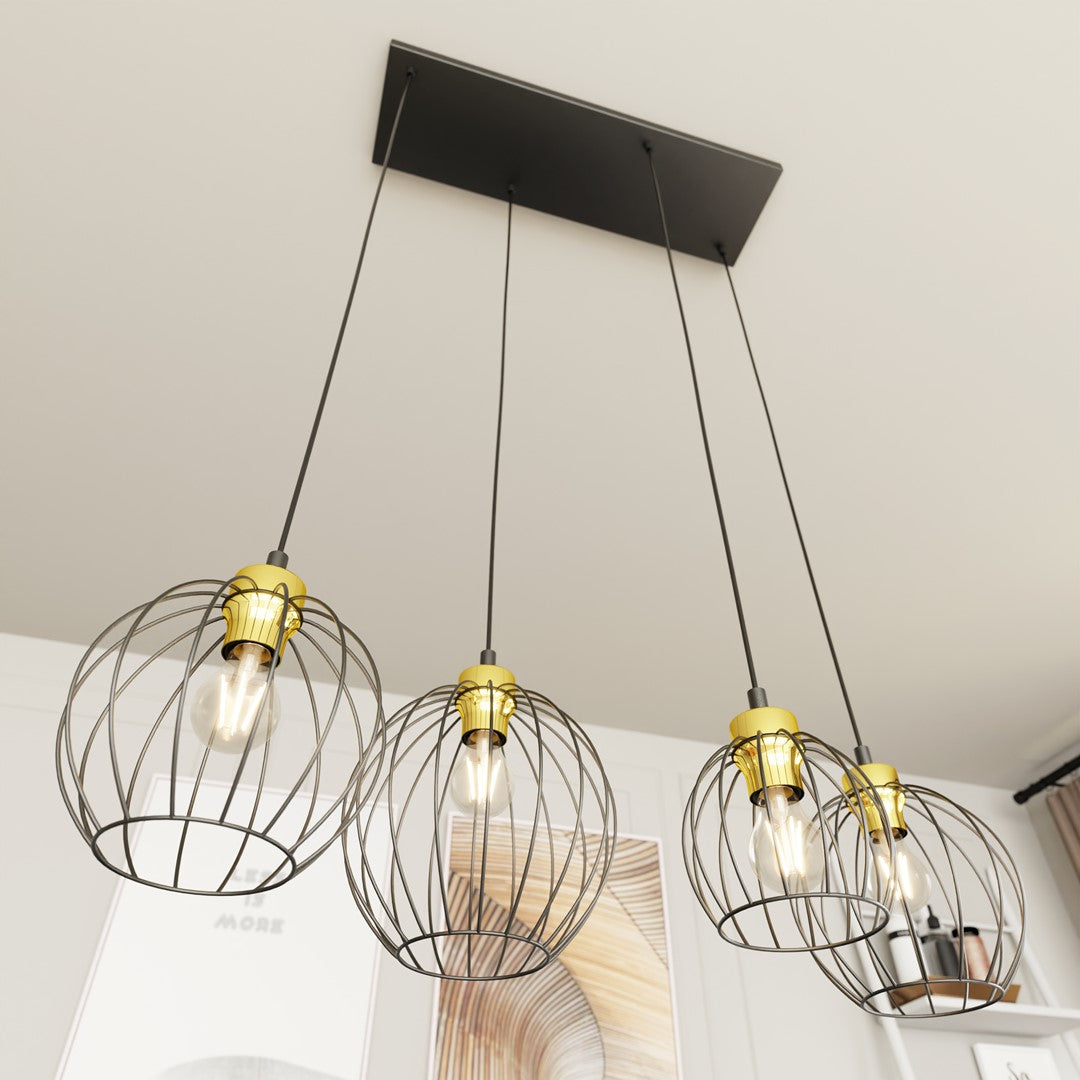 Loftlampe NANDO 4 - Sort / Guld - Nordic Unique