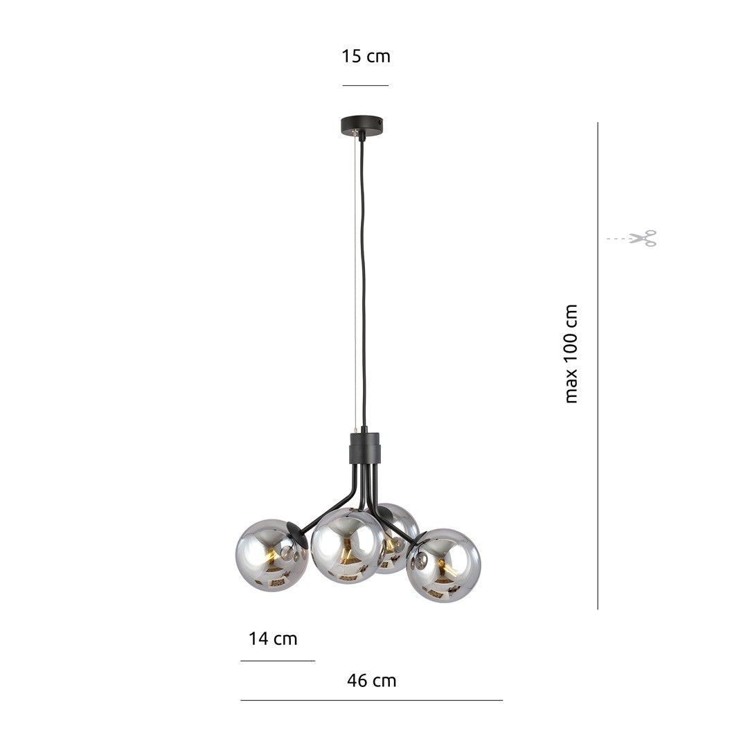 Loftlampe NOVA 4 - Sort / Grafit - Nordic Unique