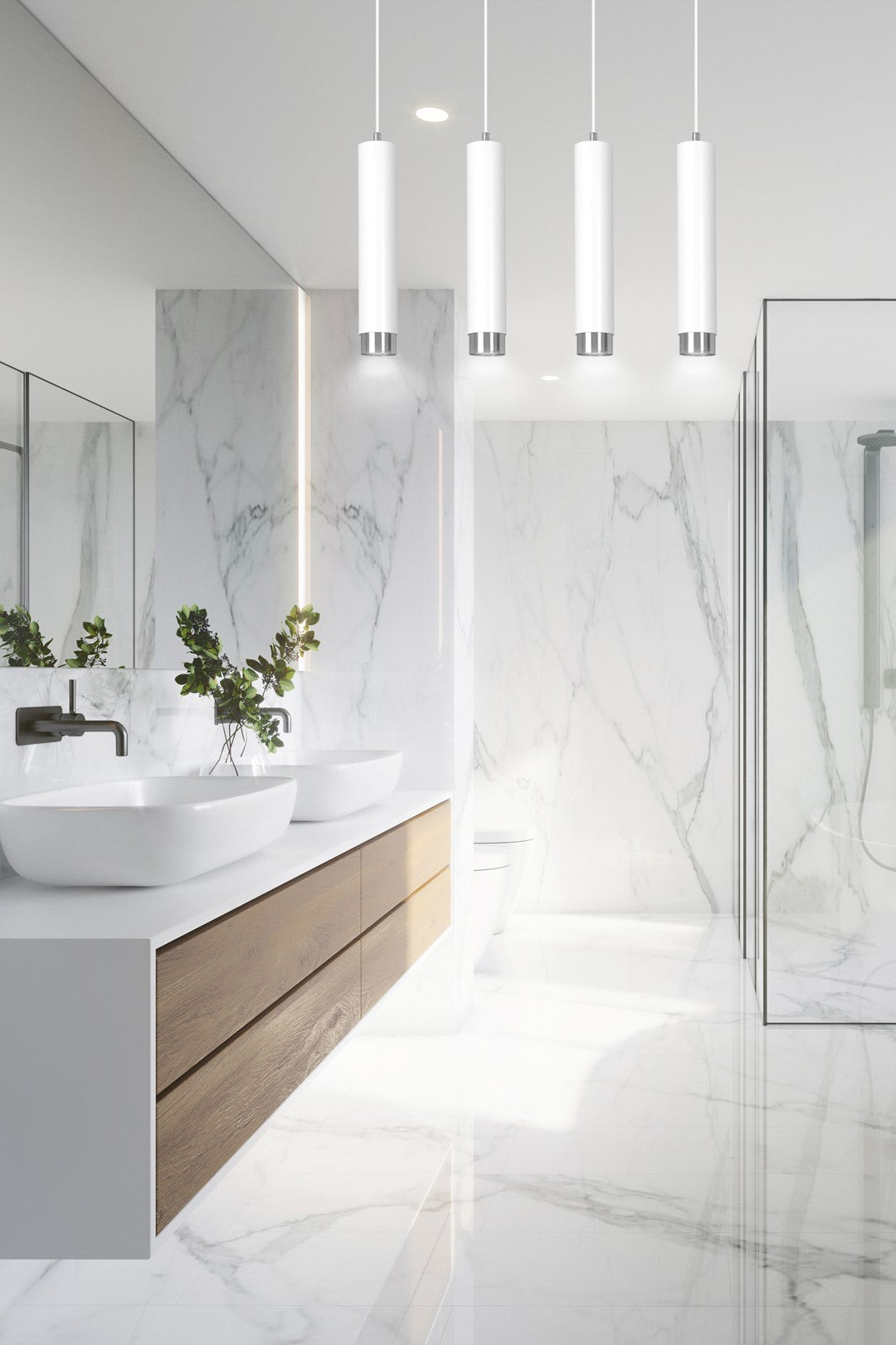 Loftlampe KIBO 4 - Hvid / Krom - Nordic Unique