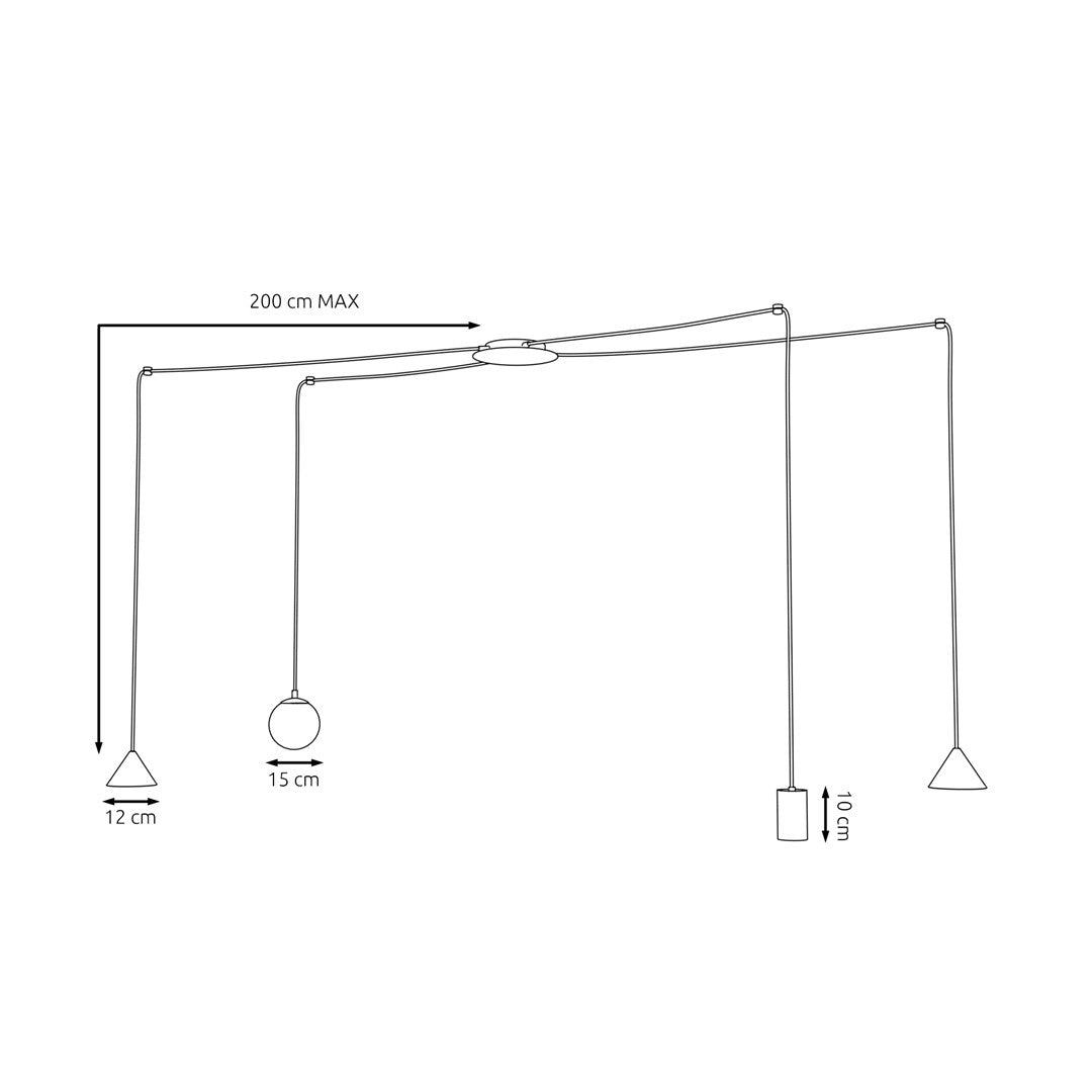 Loftlampe FUJI 4 - Sort - Nordic Unique