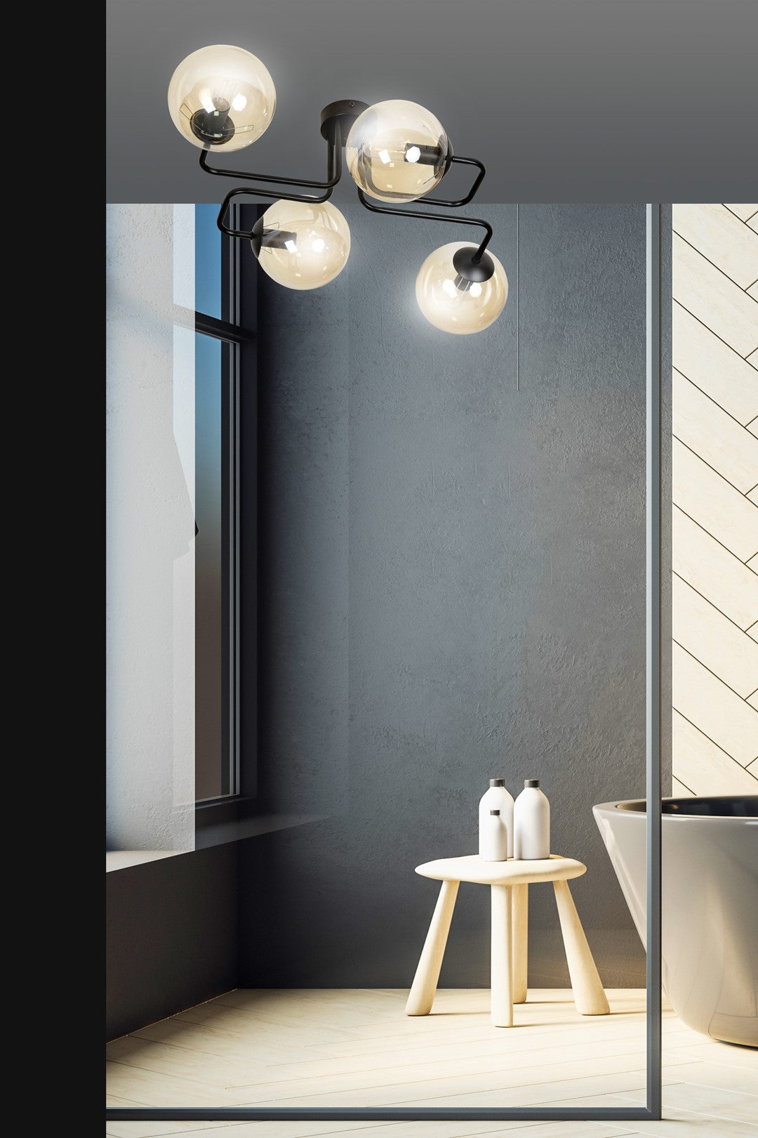 Loftlampe BRENDI 4 - Sort / Rav - Nordic Unique