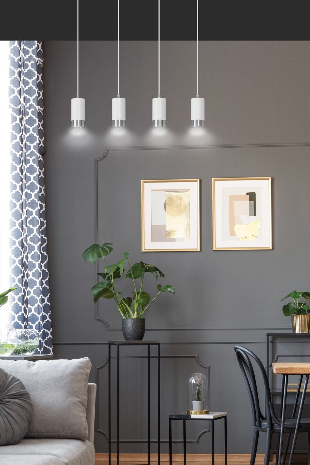 Loftlampe FUMIKO 4 - Hvid / Krom - Nordic Unique