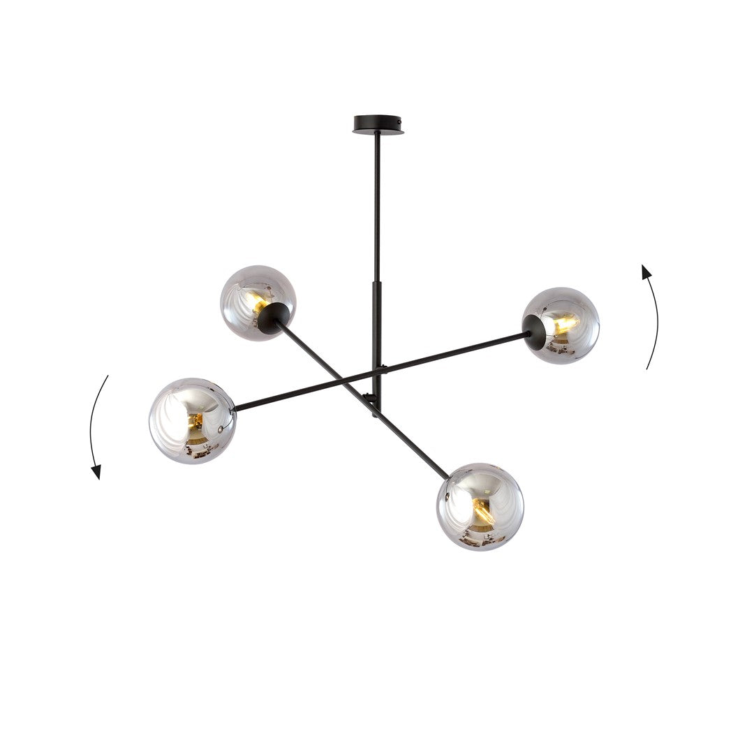 Loftlampe LINEAR 4 - Sort / Grafit - Nordic Unique