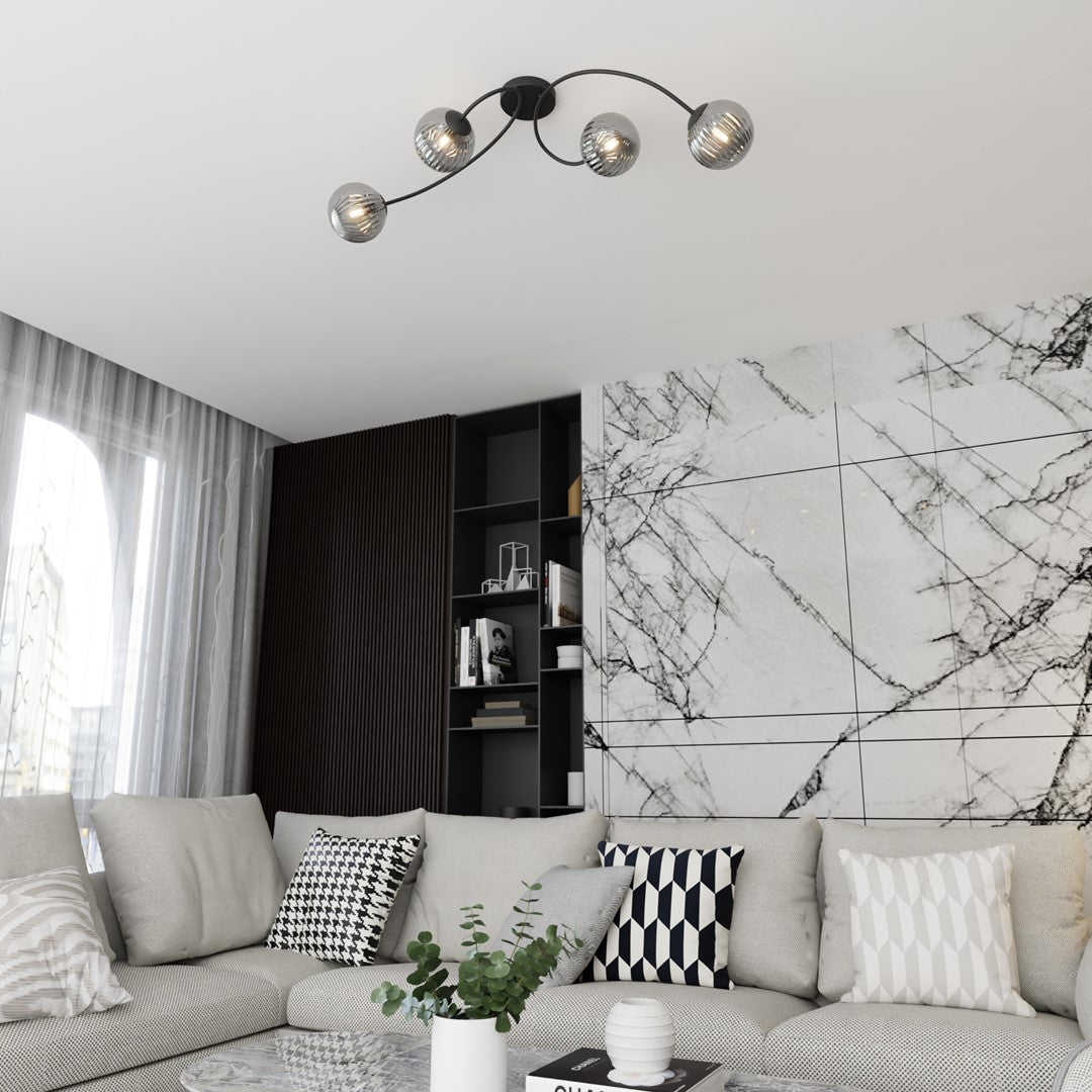 Loftlampe VIBRA 4 - Sort / Grafit - Nordic Unique