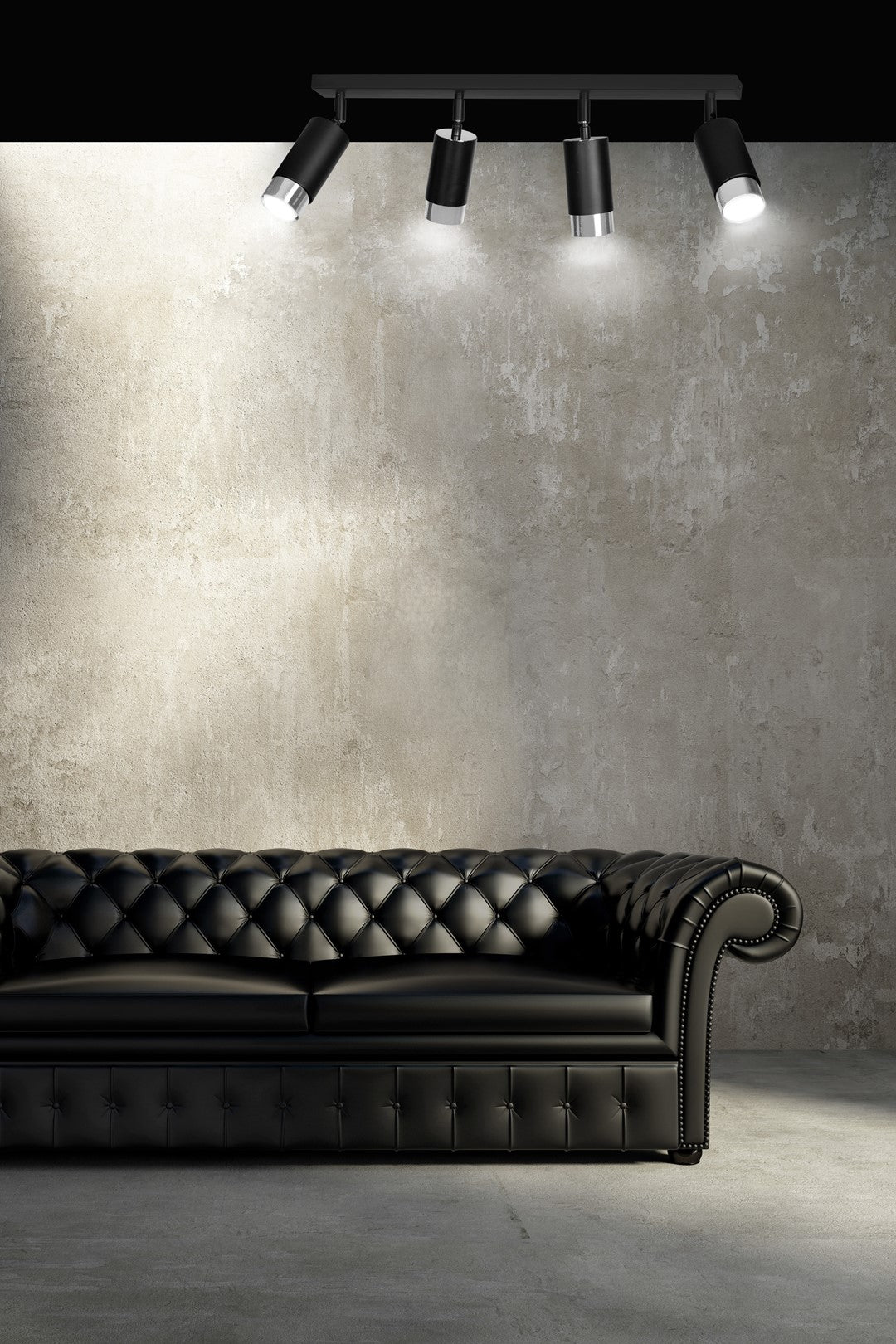 Loftlampe HIRO 4 - Sort / Krom - Nordic Unique