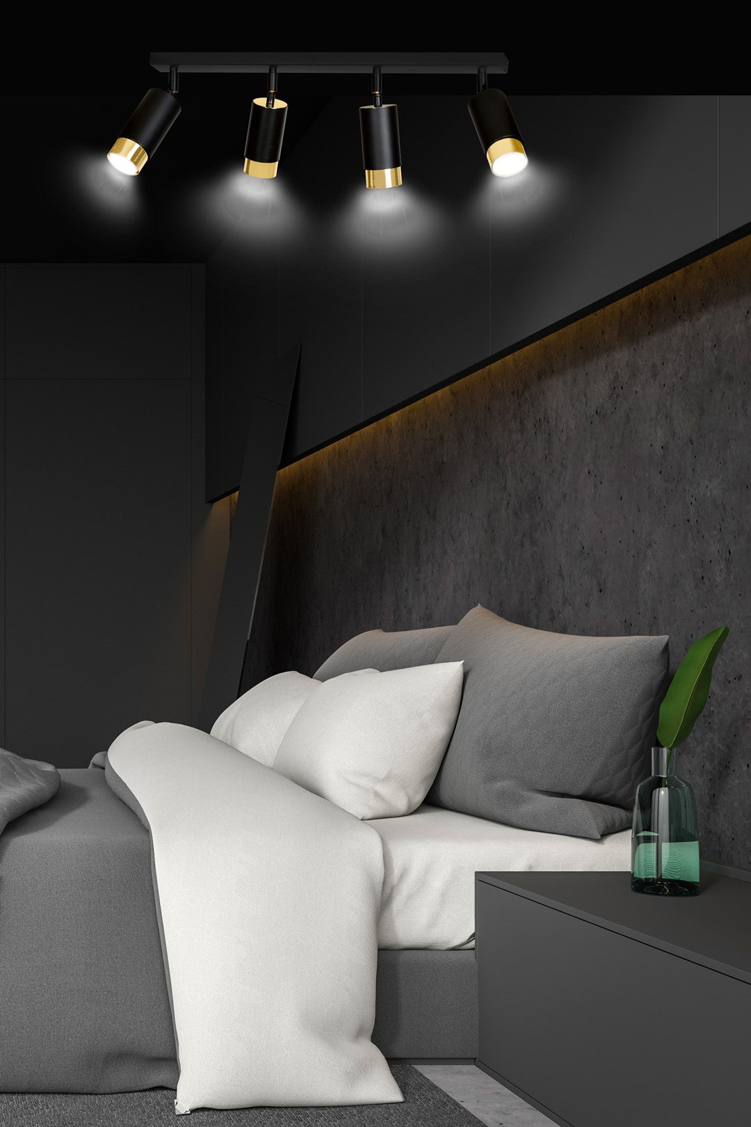 Loftlampe HIRO 4 - Sort / Guld - Nordic Unique