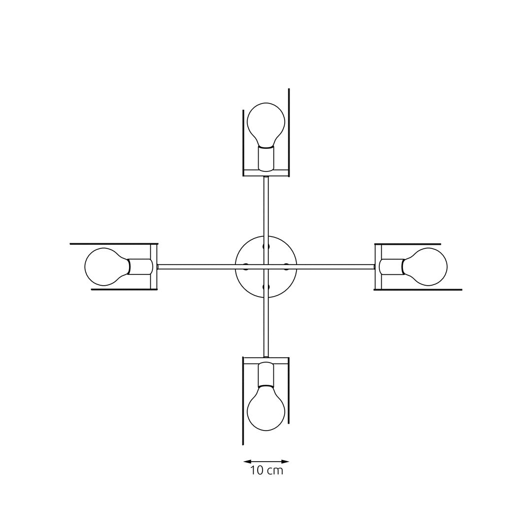 Loftlampe EUFORIA 4 - Sort - Nordic Unique