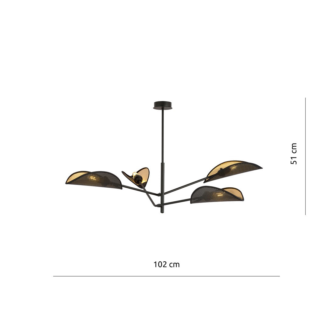 Loftlampe VENE 4 Sort / Guld - Nordic Unique
