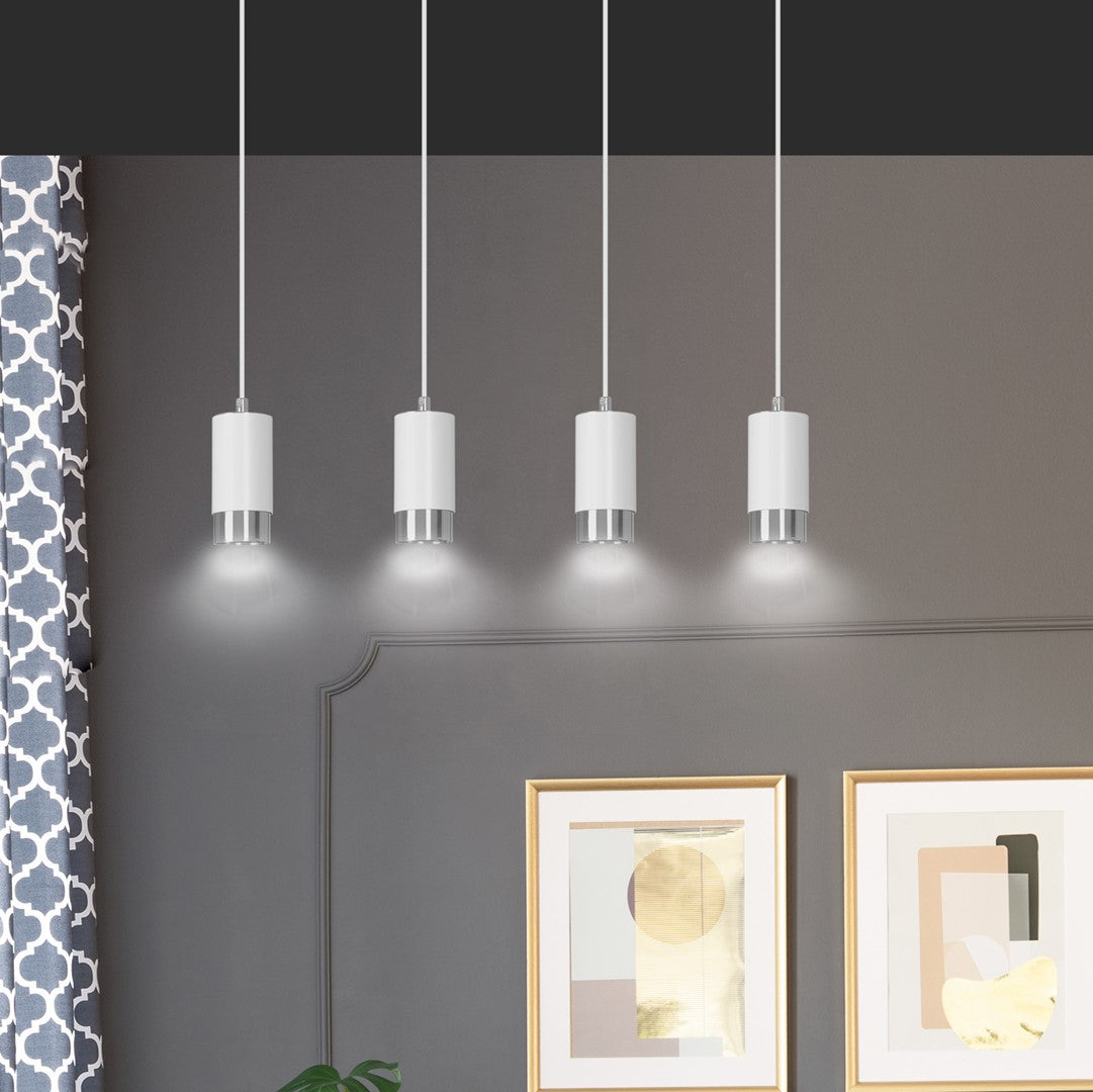 Loftlampe FUMIKO 4 - Hvid / Krom - Nordic Unique