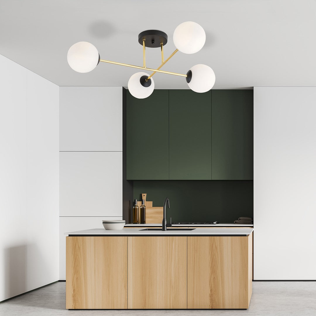 Loftlampe MAGNUM 4 - Sort / Hvid / Guld - Nordic Unique