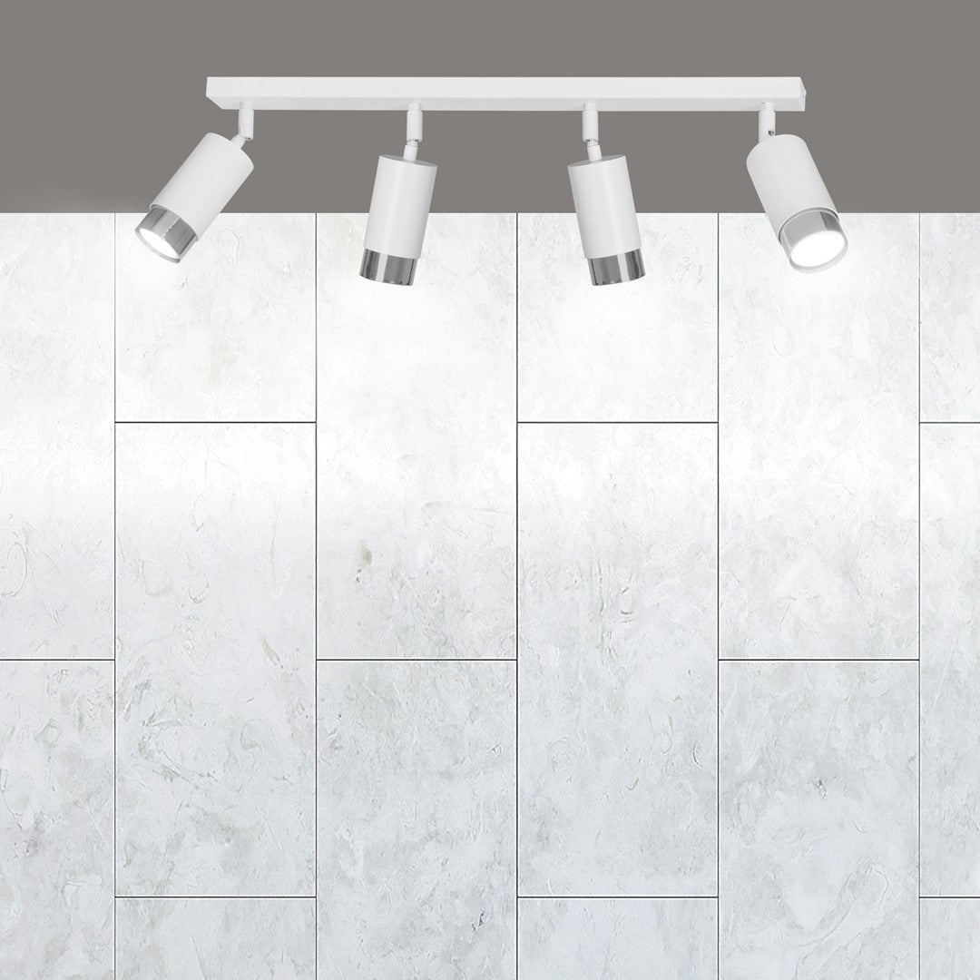 Loftlampe HIRO 4 - Hvid / Krom - Nordic Unique