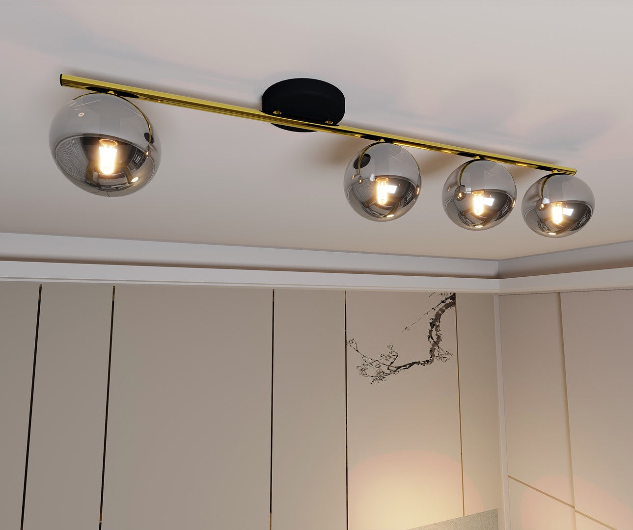 Loftlampe MONZA 4 - Sort / Grafit / Guld - Nordic Unique
