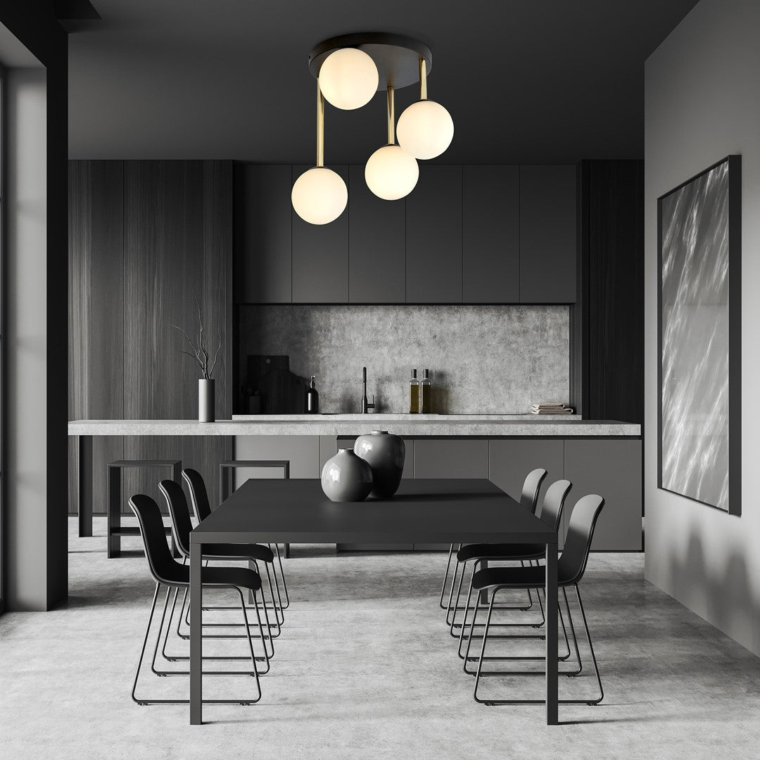 Loftlampe DOLCE 4 - Sort / Hvid / Guld - Nordic Unique