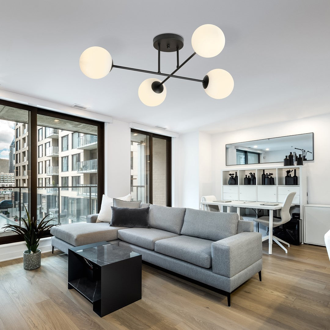 Loftlampe ROMA 4 - Sort / Hvid - Nordic Unique