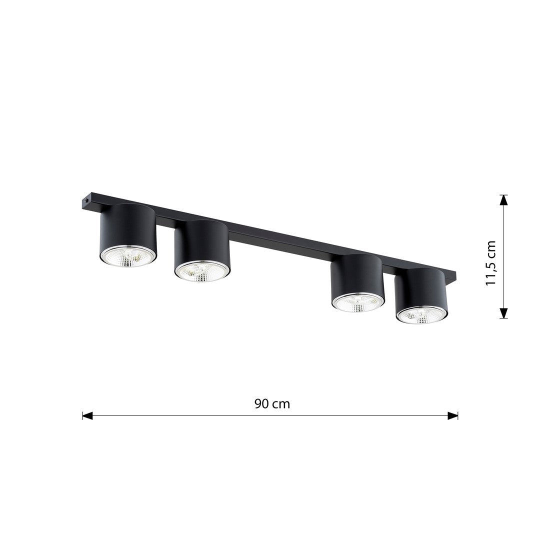 Loftlampe NANO 4 - Sort - Nordic Unique