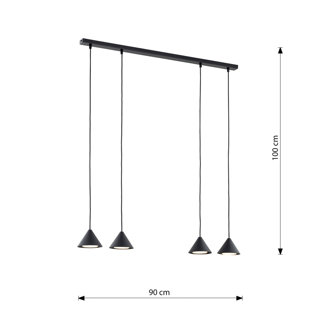Loftlampe ELIT 4 - Sort - Nordic Unique