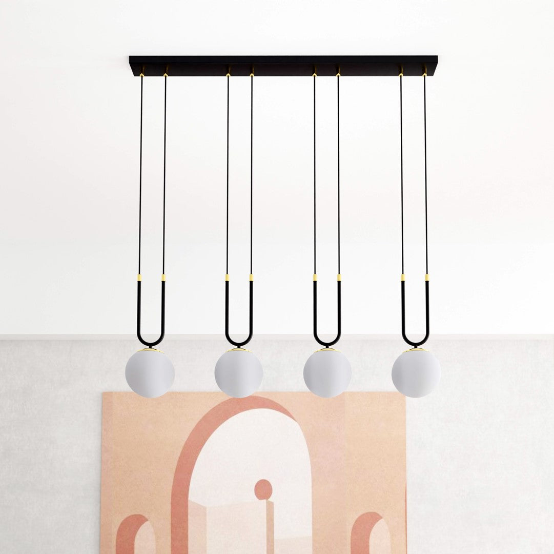 Loftlampe GLAM 4 - Sort / Hvid / Guld - Nordic Unique