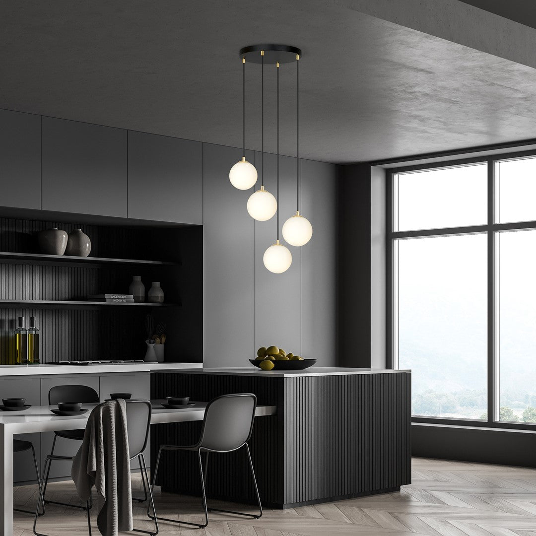 Loftlampe ROYAL 4 - Sort / Guld / Hvid - Nordic Unique