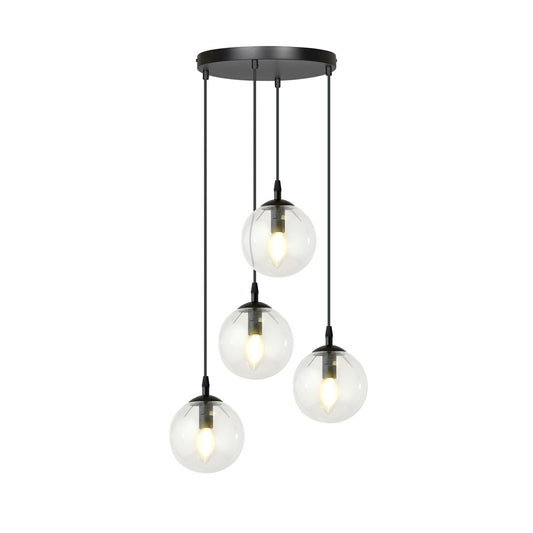 Loftlampe COSMO 4 Premium Gennemsigtig - Sort - Nordic Unique