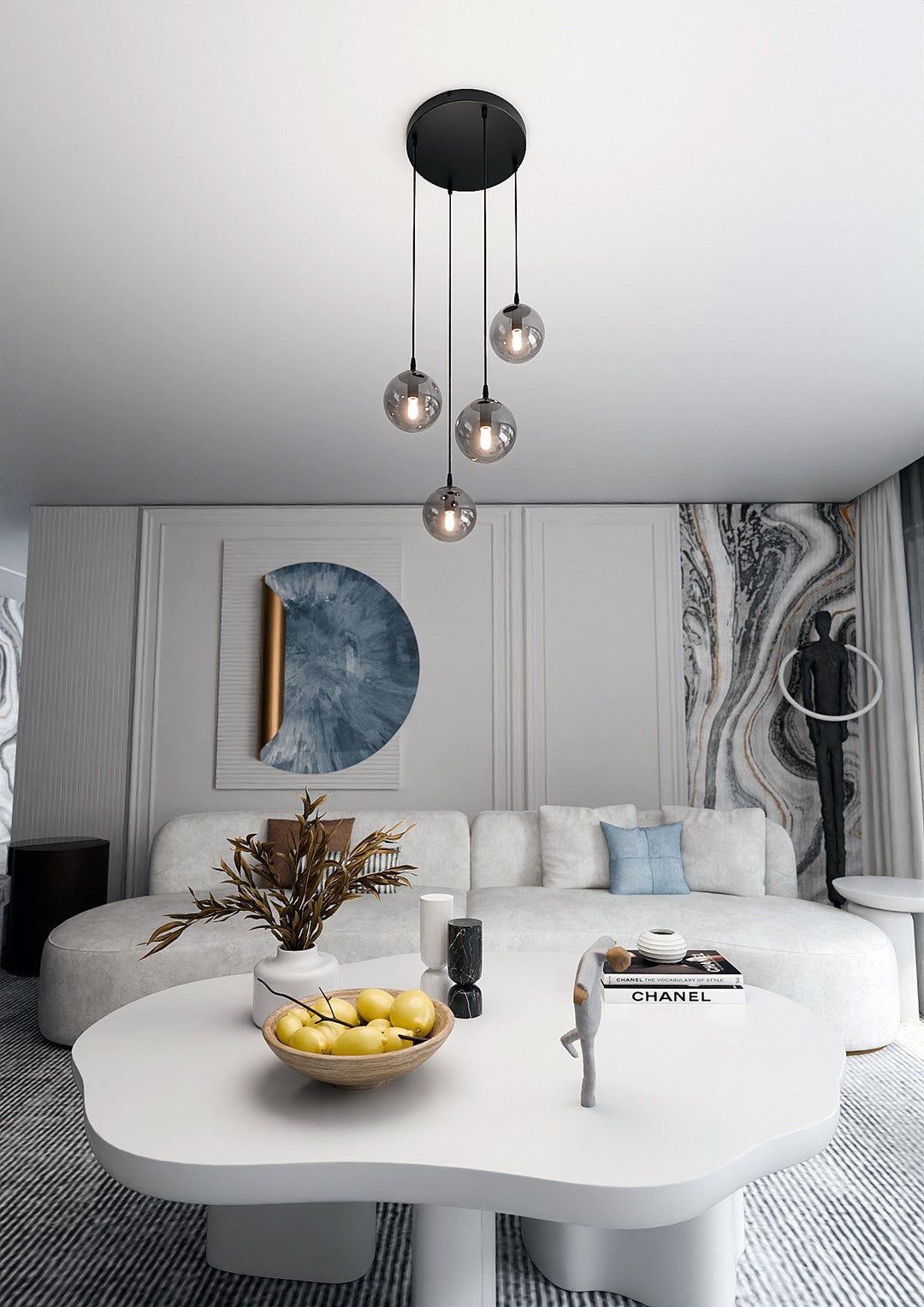 Loftlampe COSMO 4 BL Premium - Sort / Graft - Nordic Unique