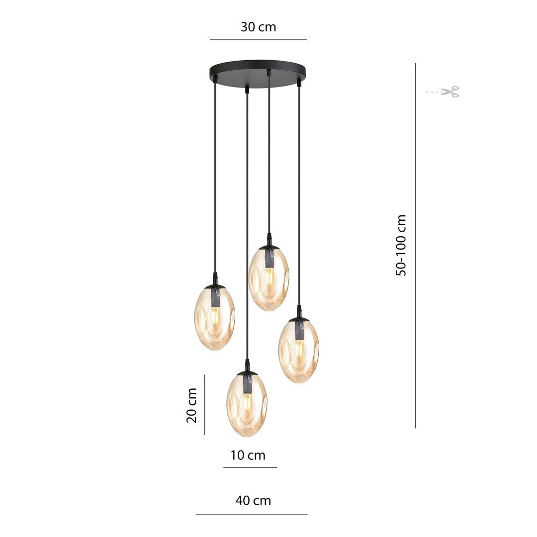 Loftlampe ASTRAL 4 Premium - Sort / Rav - Nordic Unique