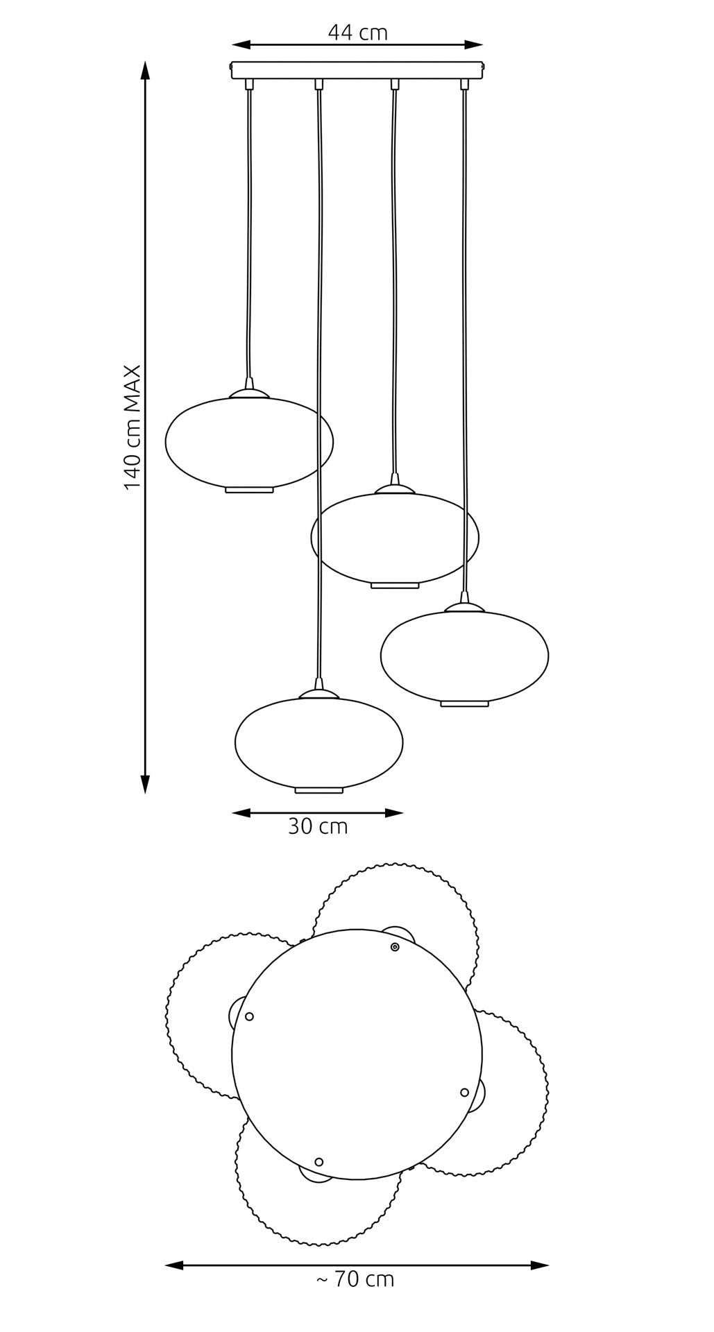 Loftlampe COCO 4 Premium - Sort / Grafit - Nordic Unique