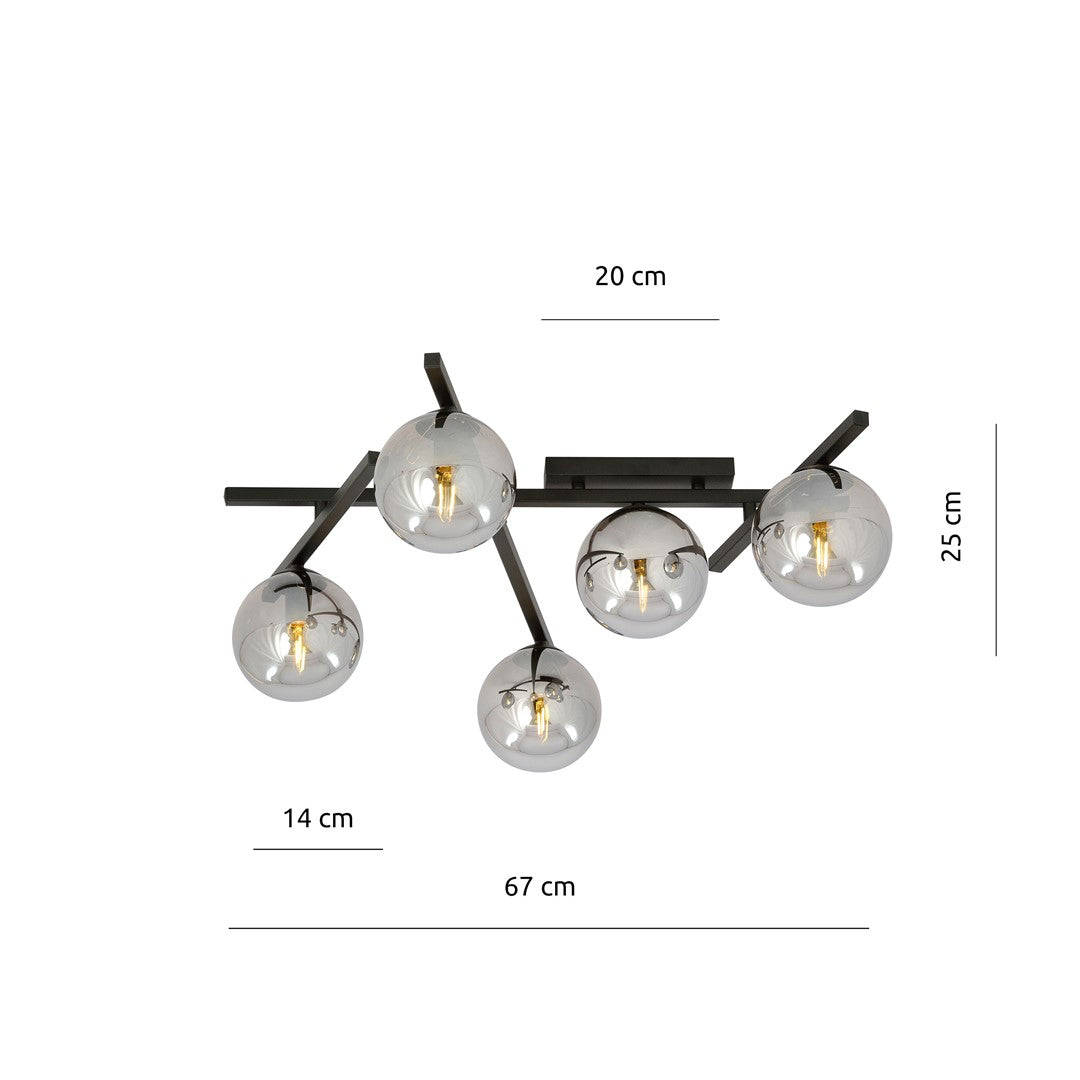 Loftlampe SMART 5 - Sort / Grafit - Nordic Unique