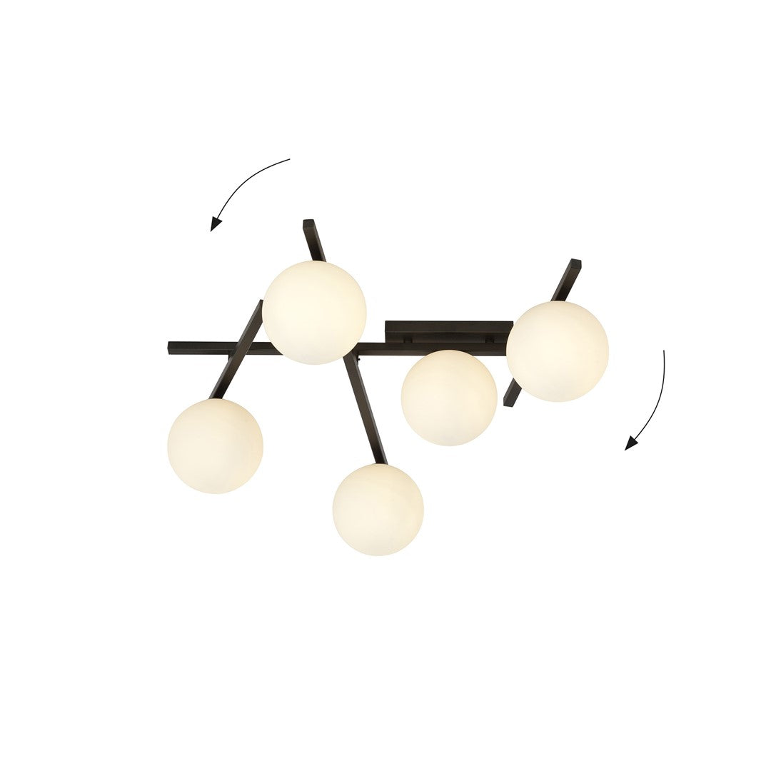 Loftlampe SMART 5 - Sort / Hvid - Nordic Unique
