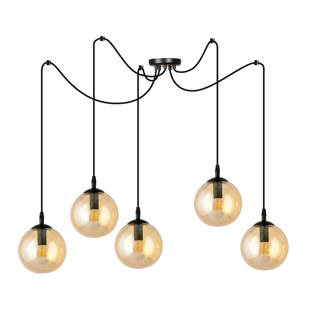 Loftlampe GIGI 5 - Sort / Rav - Nordic Unique