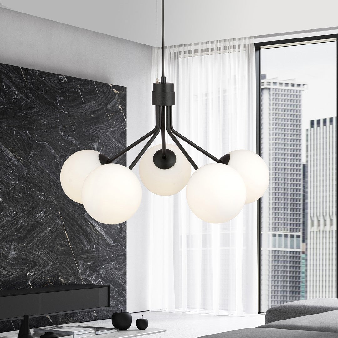 Loftlampe NOVA 5 - Sort / Hvid - Nordic Unique