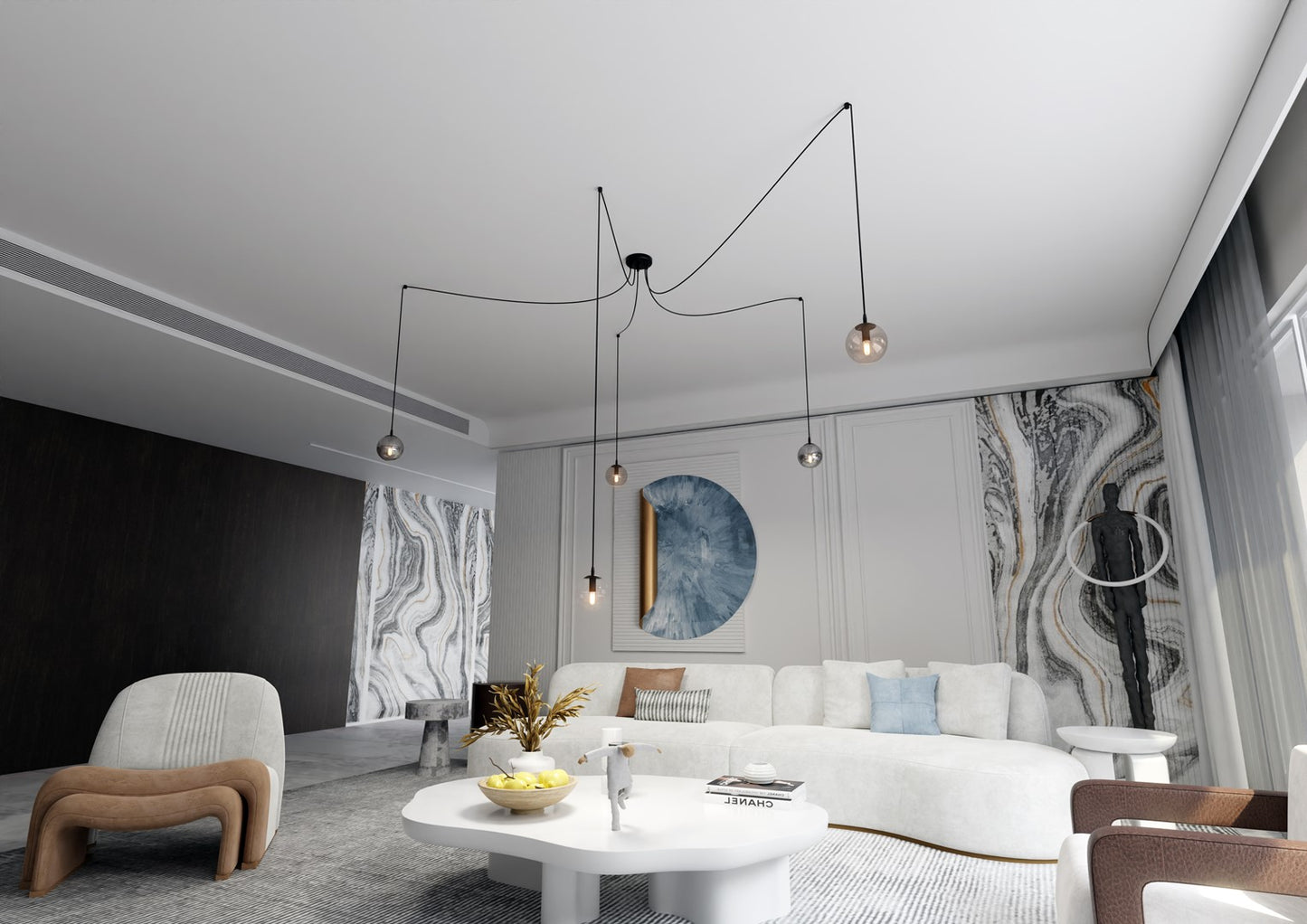 Loftlampe GIGI 5 - Sort / Grafit / Rav - Nordic Unique