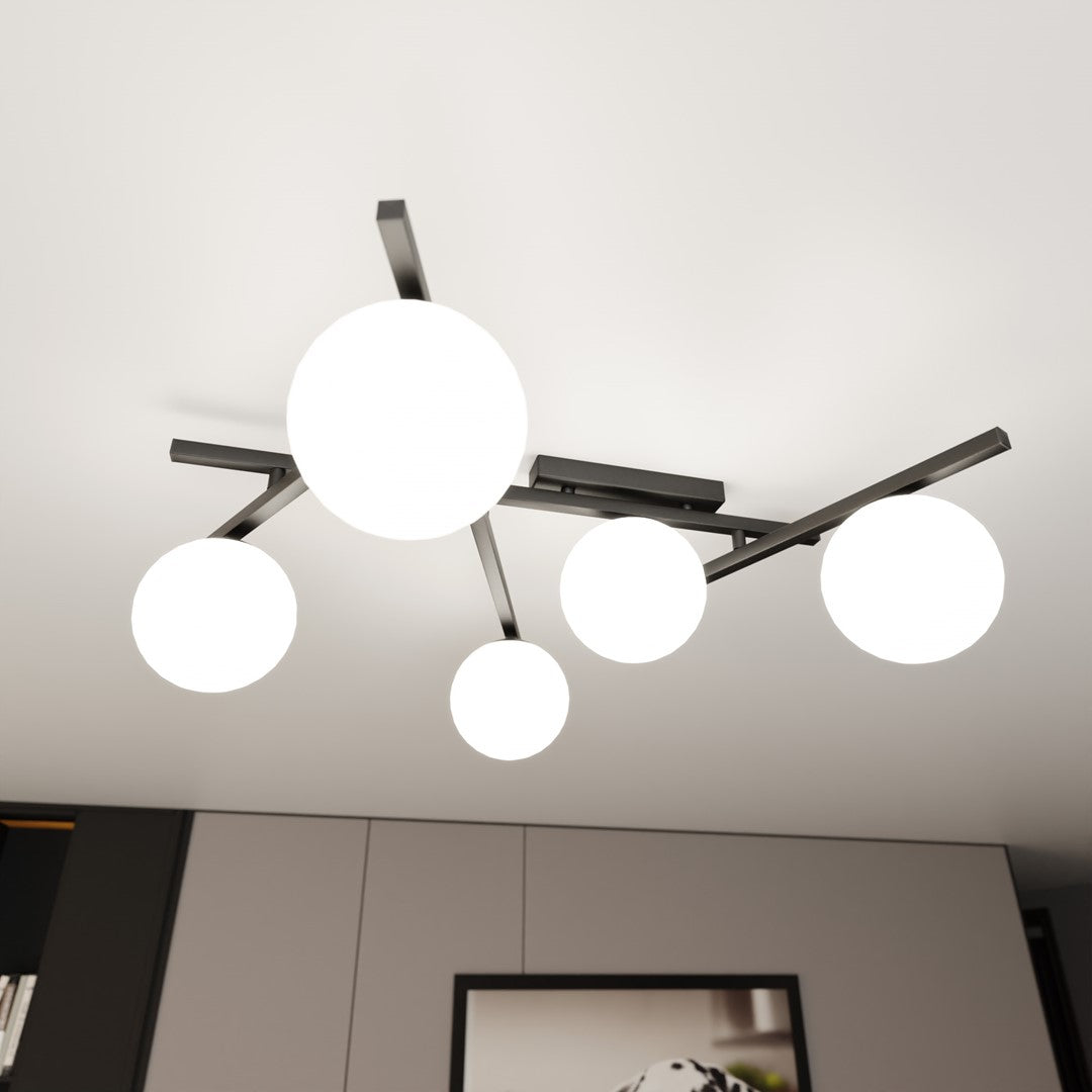 Loftlampe SMART 5 - Sort / Hvid - Nordic Unique