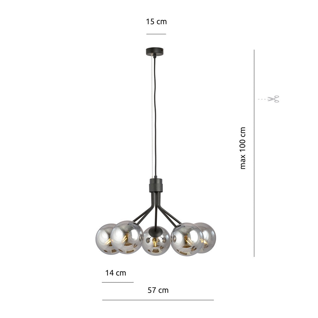 Loftlampe NOVA 5 - Sort / Grafit - Nordic Unique