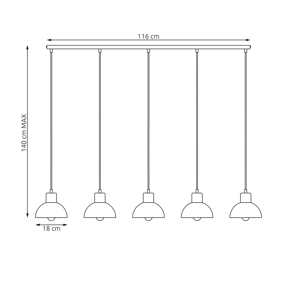 Loftlampe SECO 5 - Sort / Træ - Nordic Unique