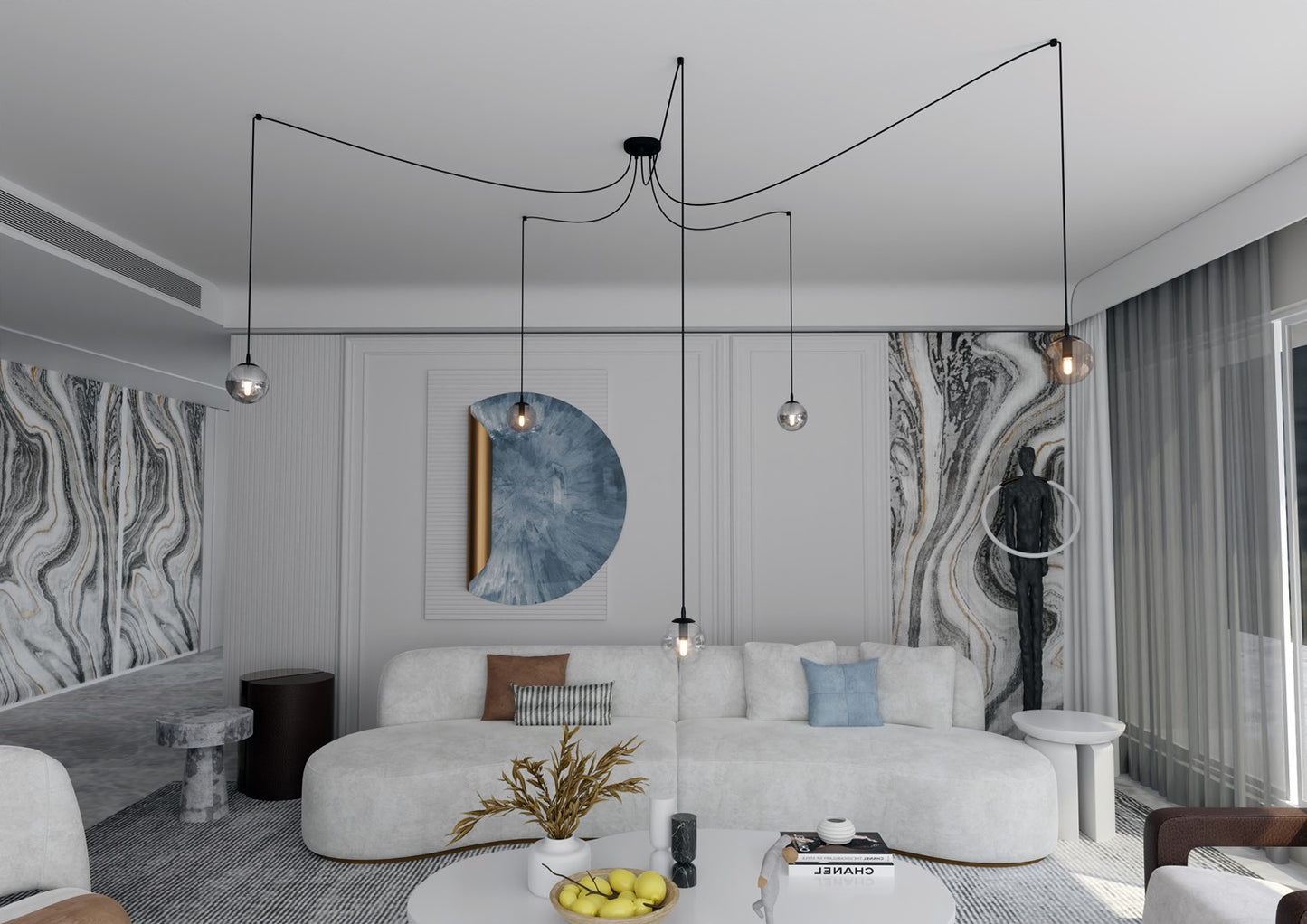 Loftlampe GIGI 5 - Sort / Grafit / Rav - Nordic Unique